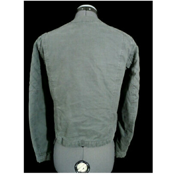 GAP Quilted Moto Jacket 6 Olive Green zipper cuffs - Picture 6 of 8